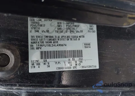 2004 Ford Expedition Eddie Bauer z USA, uszkodzony, nr VIN 1FMFU18L24LA90674